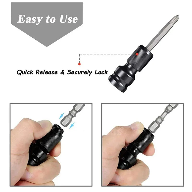 1/2 Square Handle 1/4 Hex Handle Electric Wrench Conversion Head Extension Spring Cover Wrench Conversion Head Piece Set 1/2 Sq Peaceful Pleasures Health and Wellness