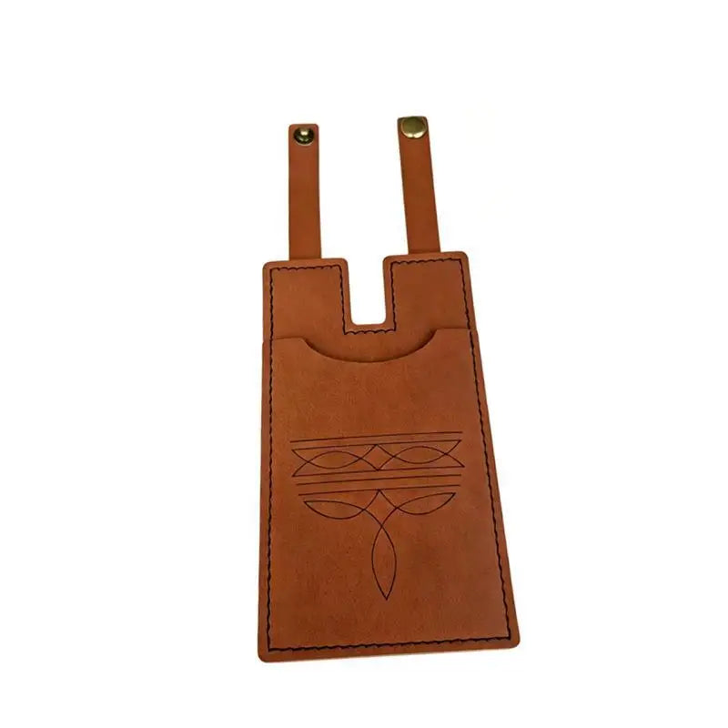 PU Leather ID Card Holder – Embossed Snap Closure Travel Tag