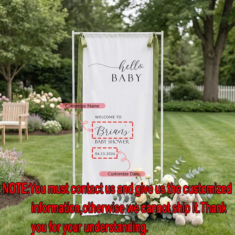 Personalized Baby Shower Welcome Sign | Custom Fabric Banner