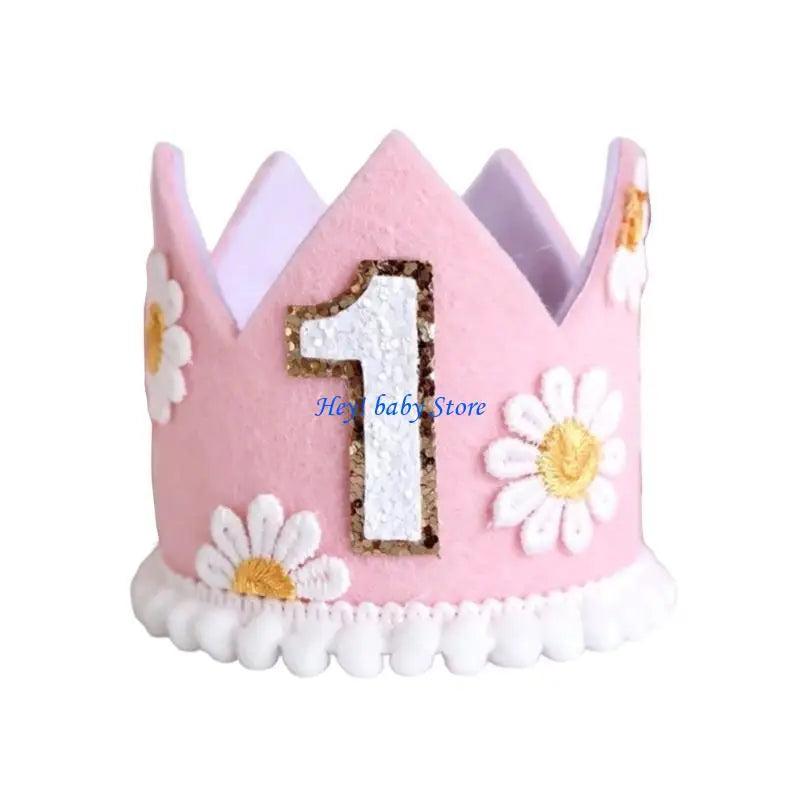 Baby 1st Birthday Felt Hat – Cute Embroidered Party Cap for Infants