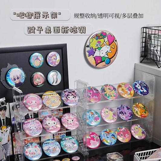 Stackable Anime Badge Display Case - Transparent Multi-Layer Merch Collectible Organizer for Pins & Accessories Storage Peaceful Pleasures Health and Wellness
