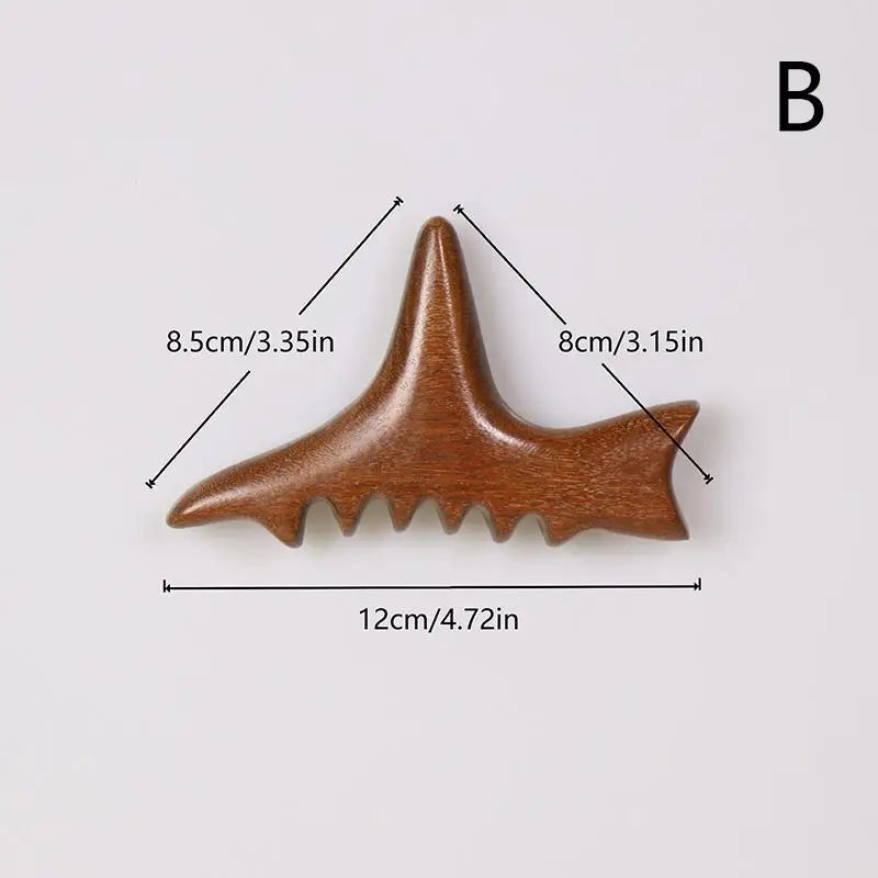 Triangular Bird Shark Shape Massage Stick Foot Gua Sha And Acupressure Tool Full-Body Meridian Trigger Point Relaxation Device Peaceful Pleasures Health and Wellness B