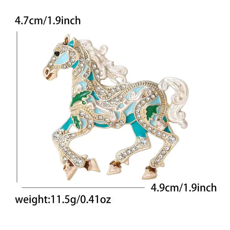 Enamel Horse Brooch | Vintage Zodiac Lapel Pin for Men & Women