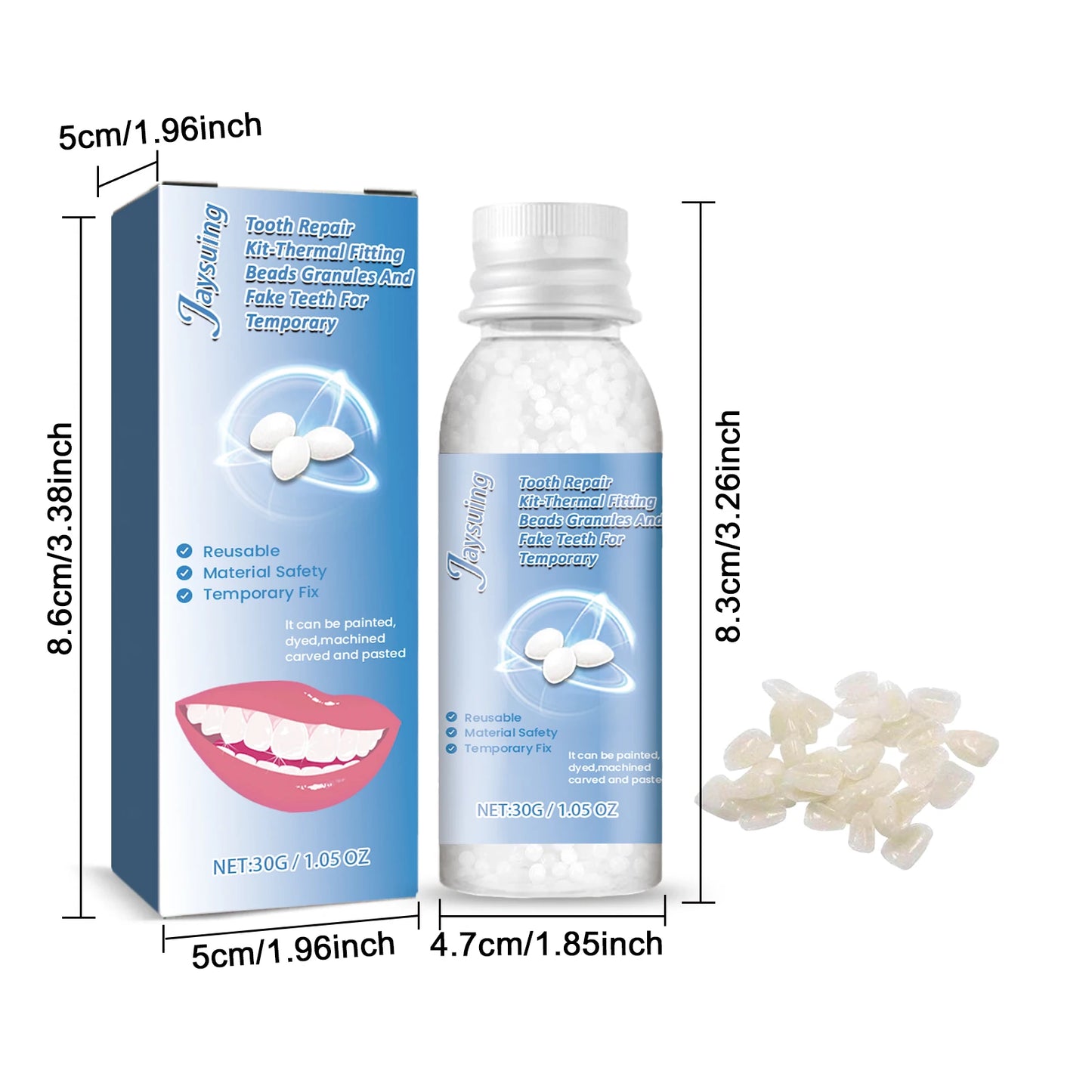 Jaysuing 30g Moldable Temporary Tooth Repair Gel Kit