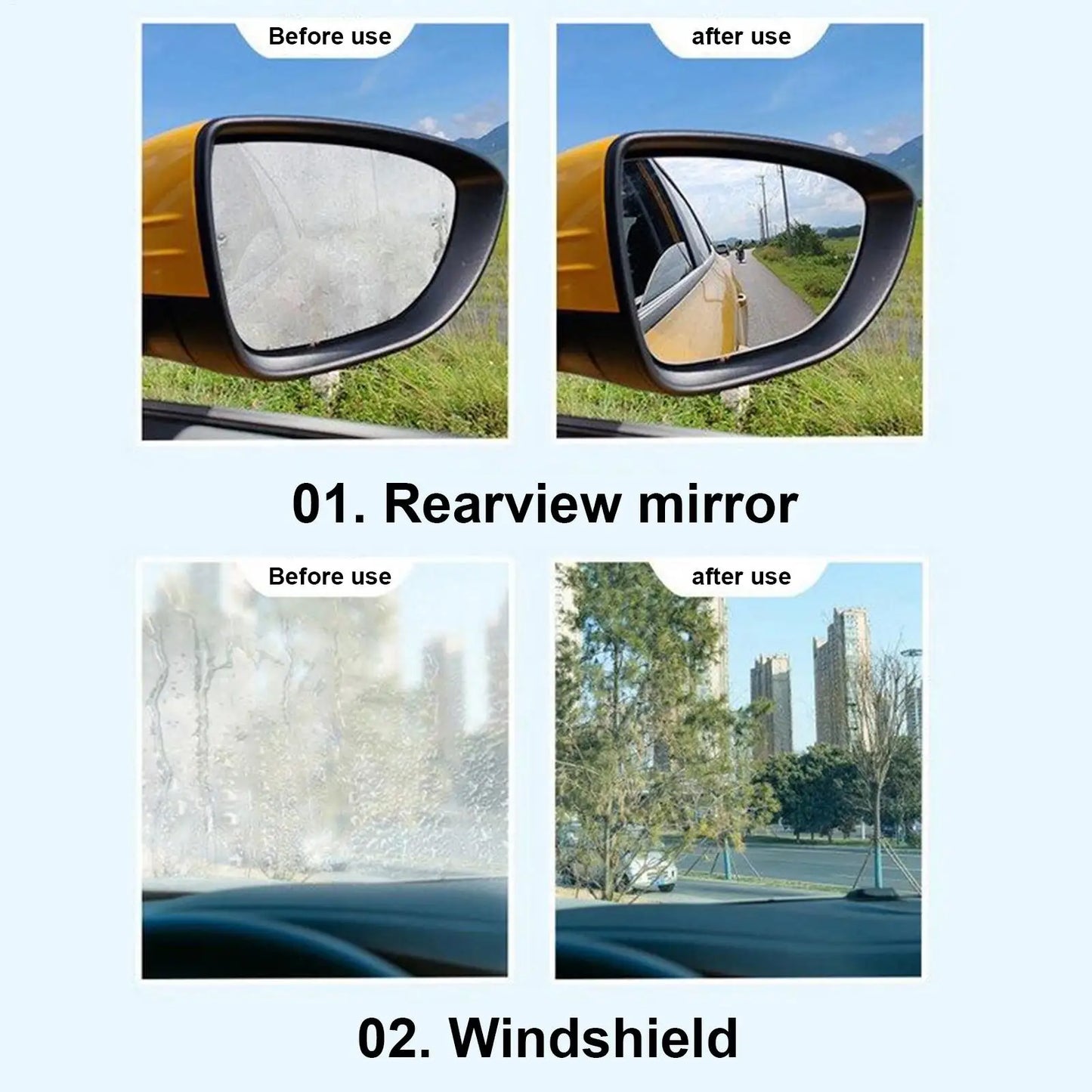 100ml Windshield Hydrophobic & Anti-Fog Spray Long-Lasting Clear Vision Coating, Water Repellent For Car Windows, Mirror & Glass Peaceful Pleasures Health and Wellness