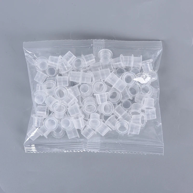 100pc Disposable Tattoo Ink Cups | S/M/L Microblading Caps