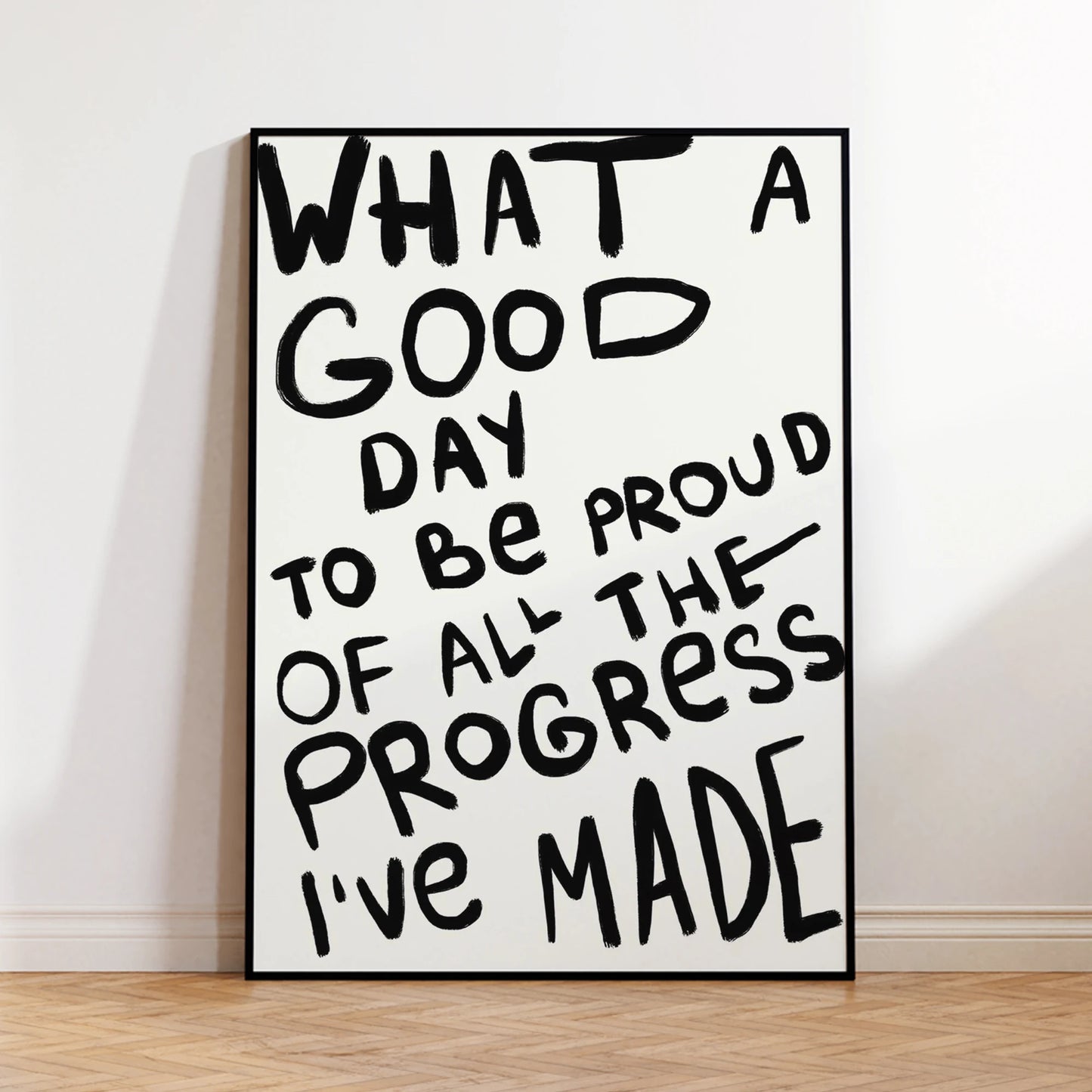 Modern Minimalist Inspirational Progress Canvas Wall Art Print