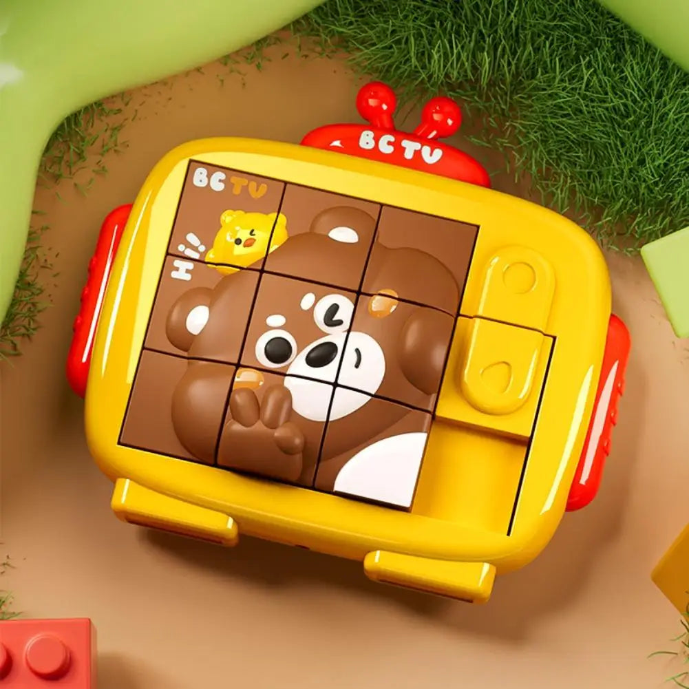Sliding Puzzle Toy Animal Pattern Slide Block Game Portable