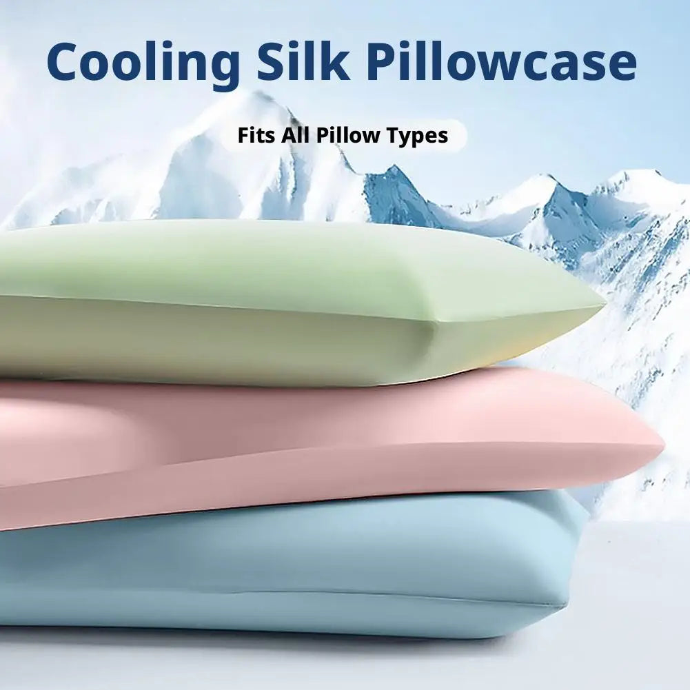 Ice Silk Cooling Pillowcase – Breathable & Moisture-Wicking