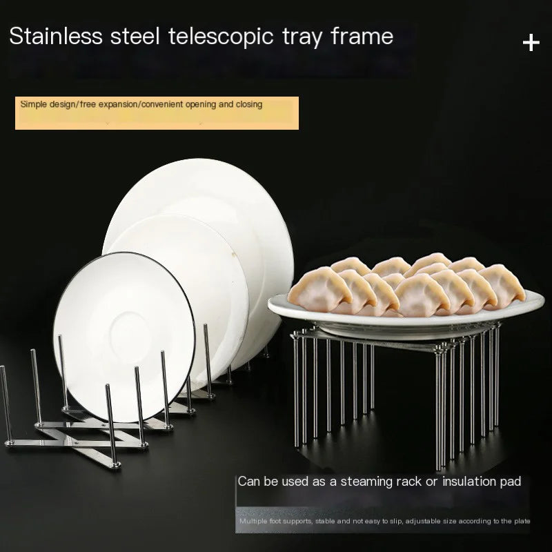 Stainless Steel Dish Rack - Adjustable Kitchen Drainer, Foldable Utensil Holder for Dishes, Cups, Pots & Lids | Space Saving Peaceful Pleasures Health and Wellness