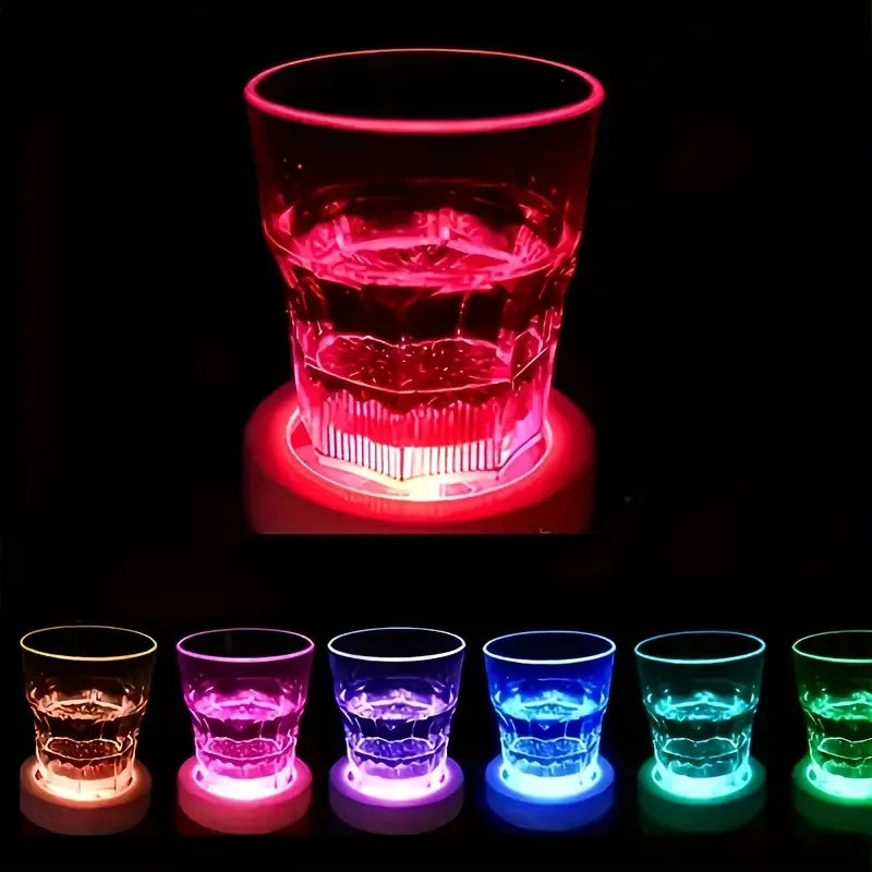LED Flashing Drink Coasters | Glowing Cup Base for Party & Events