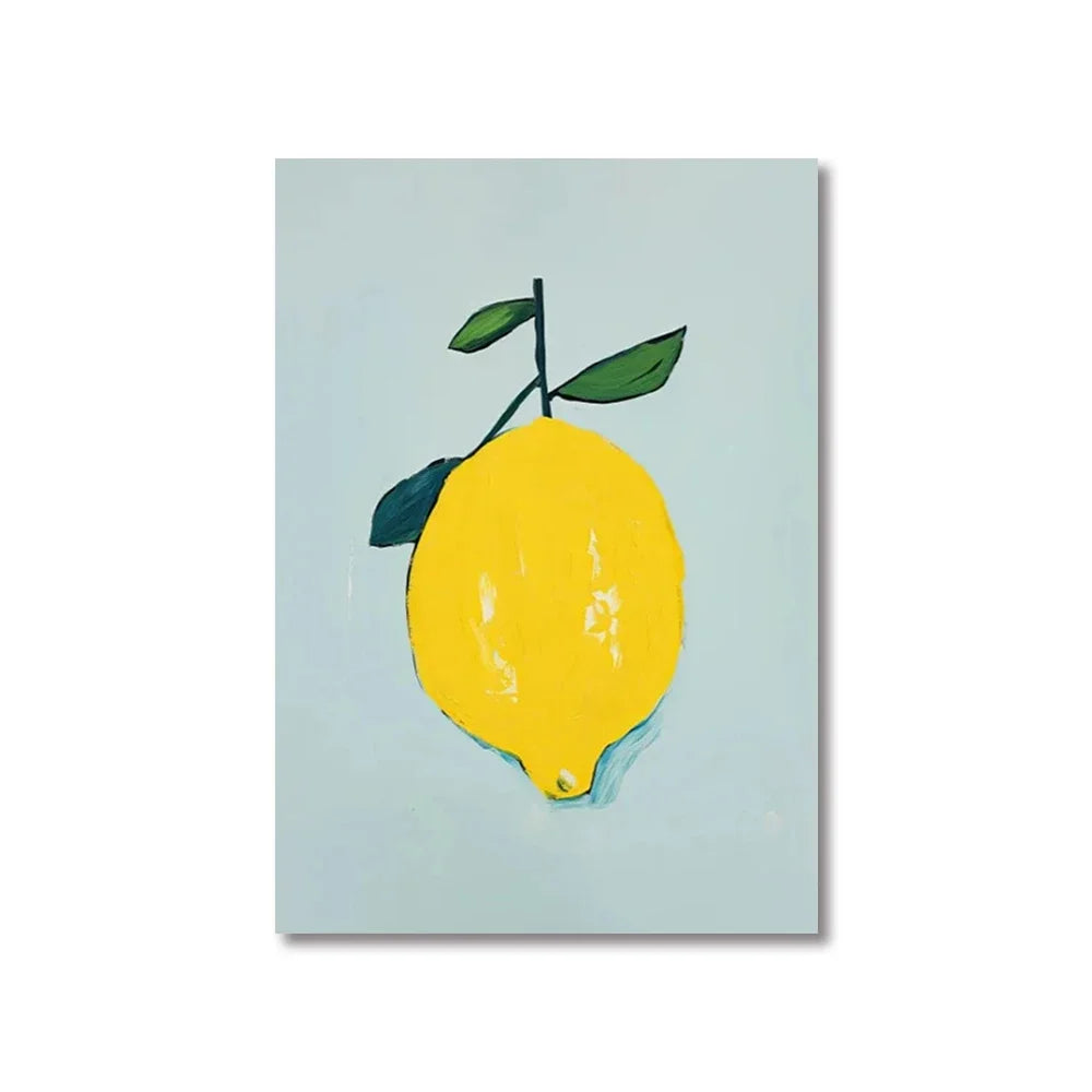 (1pc frameless)Colorful Modern Abstract Fruit Canvas Prints Maximalist Peach Strawberry Watermelon Wall Art Poster for Living Peaceful Pleasures Health and Wellness CT10060-5 30x40cm Unframed