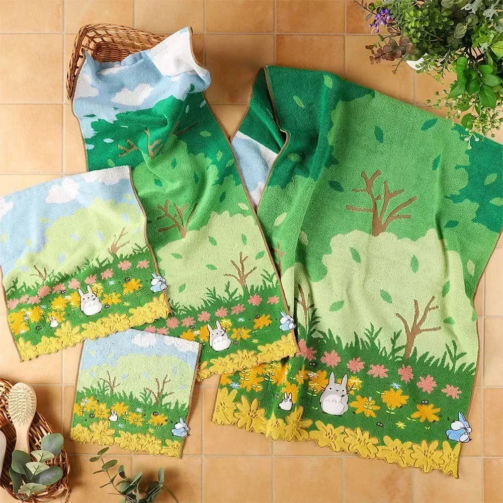 100% Cotton Embroidered Cartoon Towels for Kids & Adults Embroidered Cotton Towel Peaceful Pleasures Health and Wellness