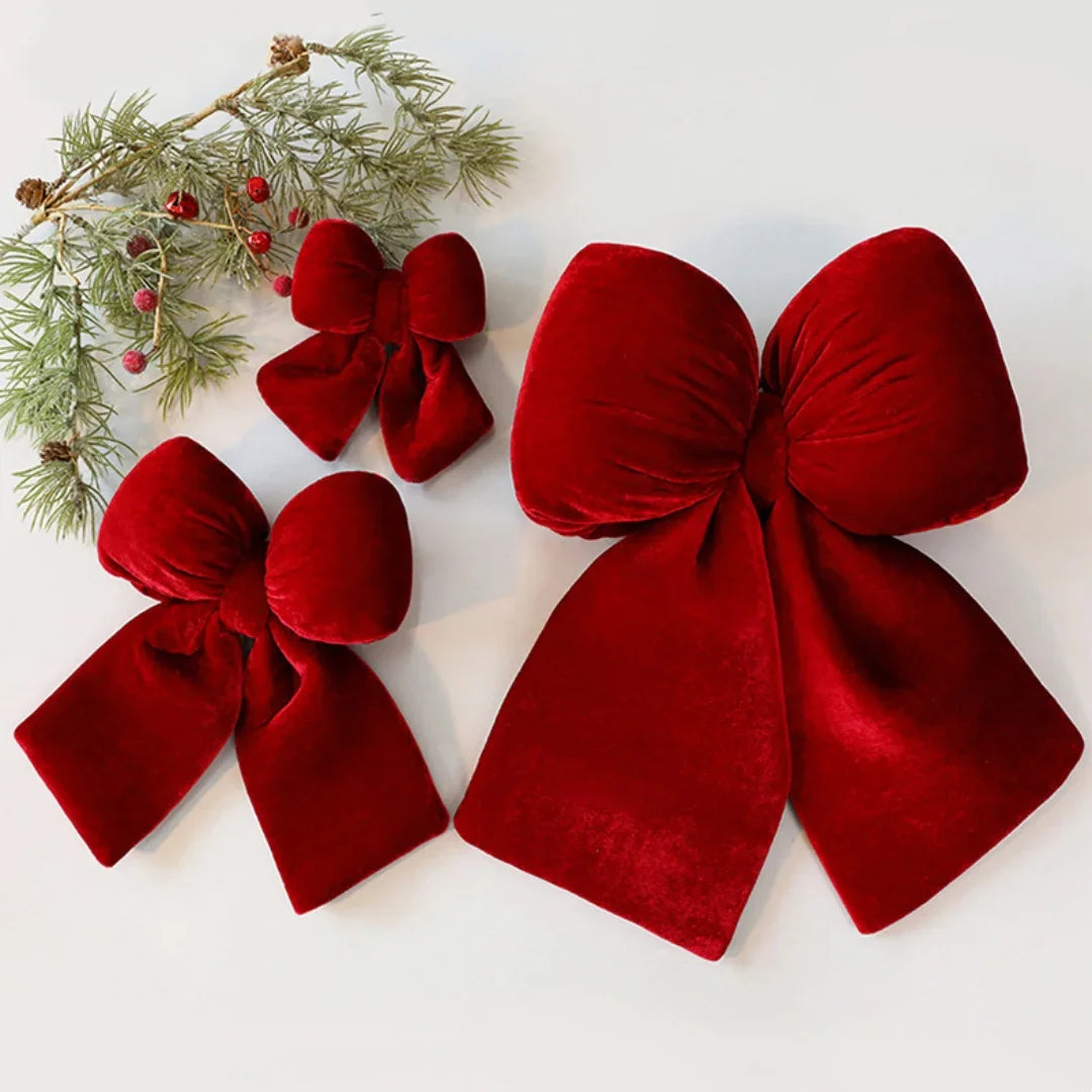 25cm Glitter Christmas Bow Decoration | Xmas Tree Pendant