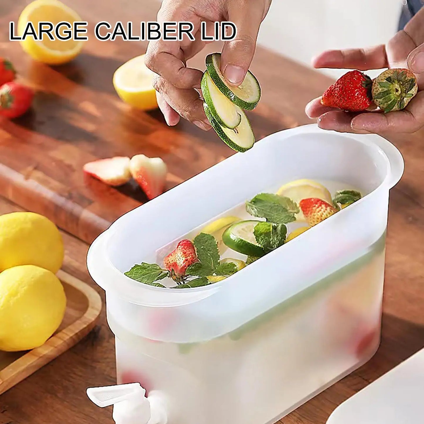 3.5L Capacity Fridge Drink Dispenser with Spout Refrigerator Cold Kettle with Faucet Refrigerator Beverage Container for Peaceful Pleasures Health and Wellness