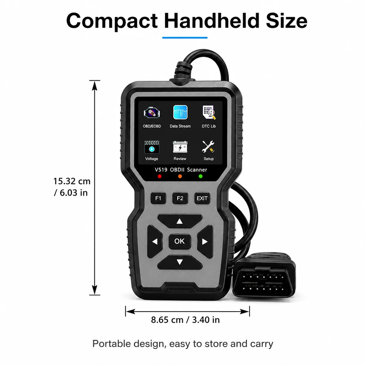 2026 V519 Professional Obd2 Scanner - Usb-Powered Automotive Diagnostic Tool with Real-Time Data Stream, Full-Featured Obd Ii Testing (I/M Ready, Bod2/Eobd), Clears Engine Fault Lights, Reads/Erases Codes for Most Vehicles, A Peaceful Pleasures Health and Wellness