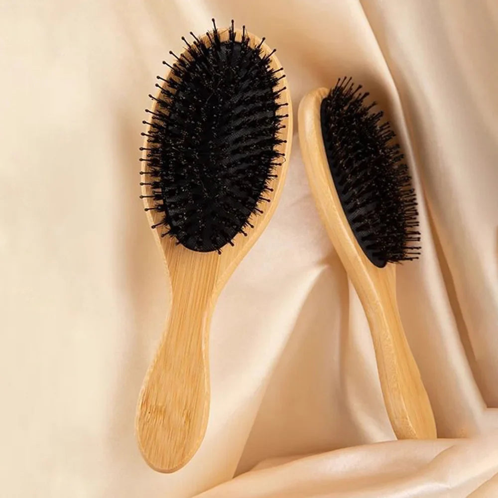 Wooden Soft Bristle Hair Brush – Detangle & Straighten Comb