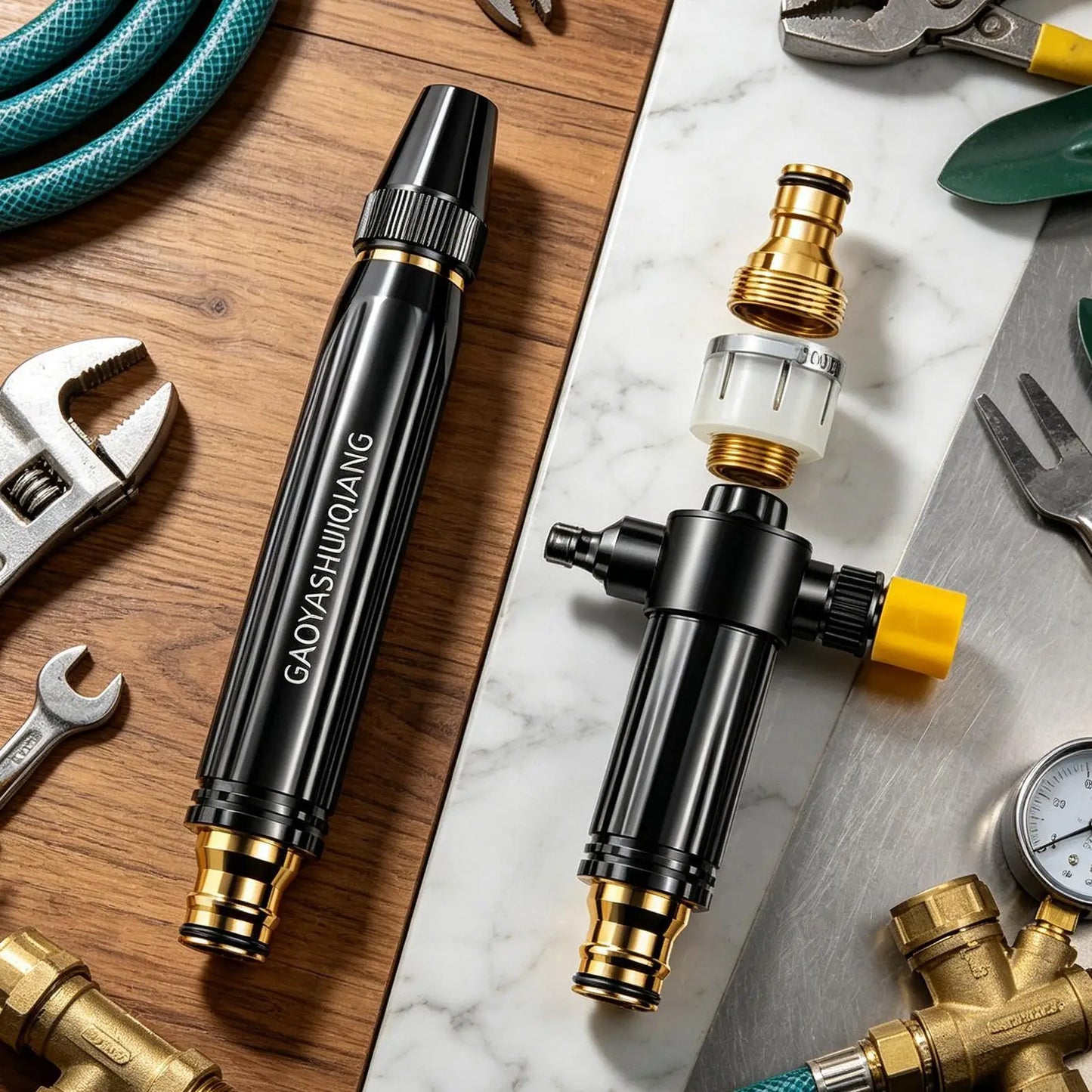 High Pressure Spray Nozzle For Hose Adjustable Portable Powerful Sprayer High Pressure Water Nozzle Hose Attachment For Car Yard Peaceful Pleasures Health and Wellness