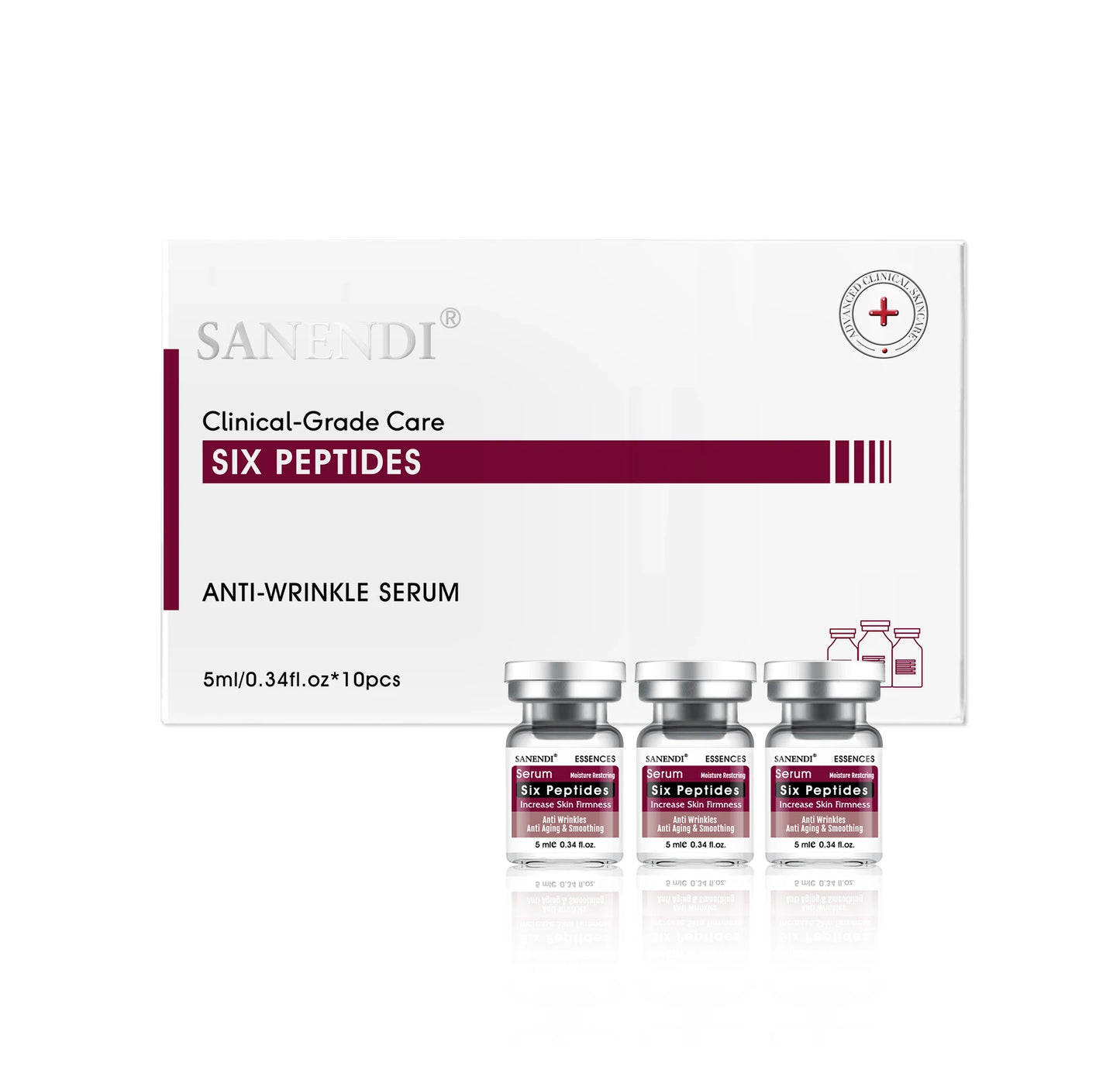 Korean Six Peptide Hyaluronic Acid Face Serum – 10 Vials