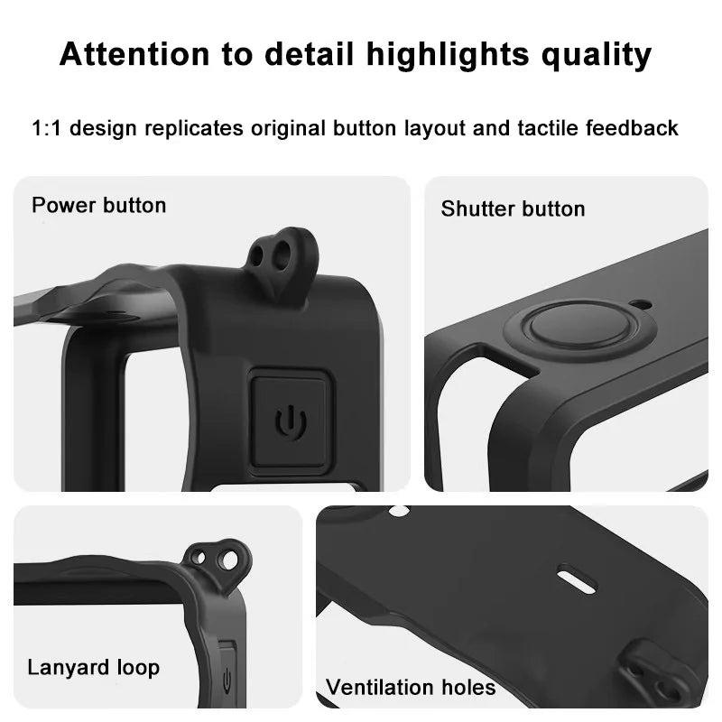 Silicone Protective Cover Case For Dji Osmo Action6 Camera With Lens Cap&Lanyard For Dji Osmo Action6 Accessories Easy Operation Peaceful Pleasures Health and Wellness
