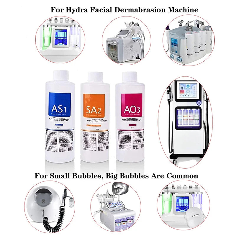 AS1 SA2 AO3 Aqua Peel Serum Kit 3×400ml | Hydra Facial Machine