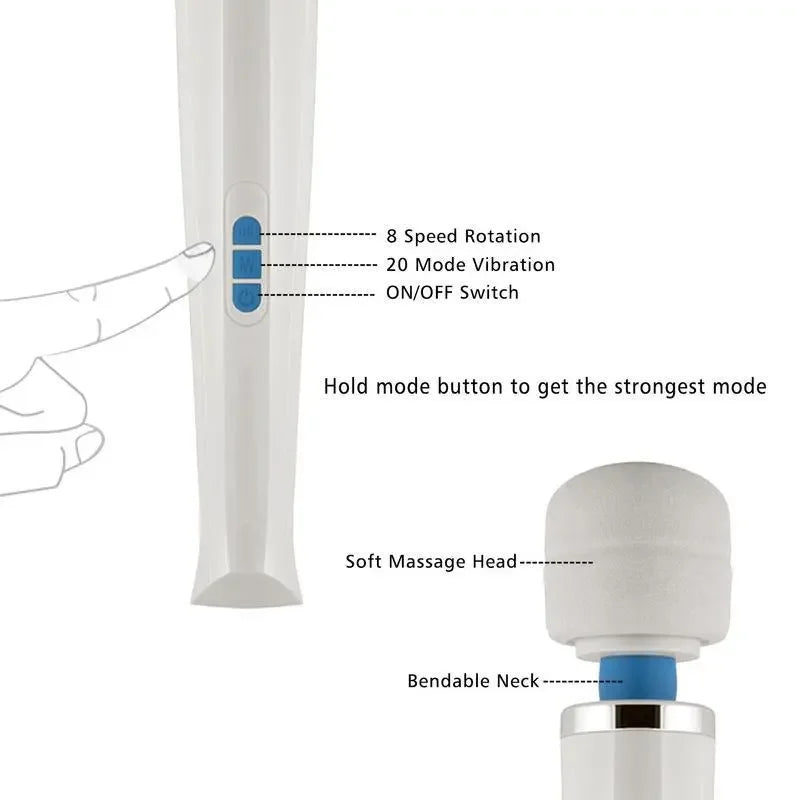 VamsLuna Magic Wand Massager – USB Rechargeable Body Massager