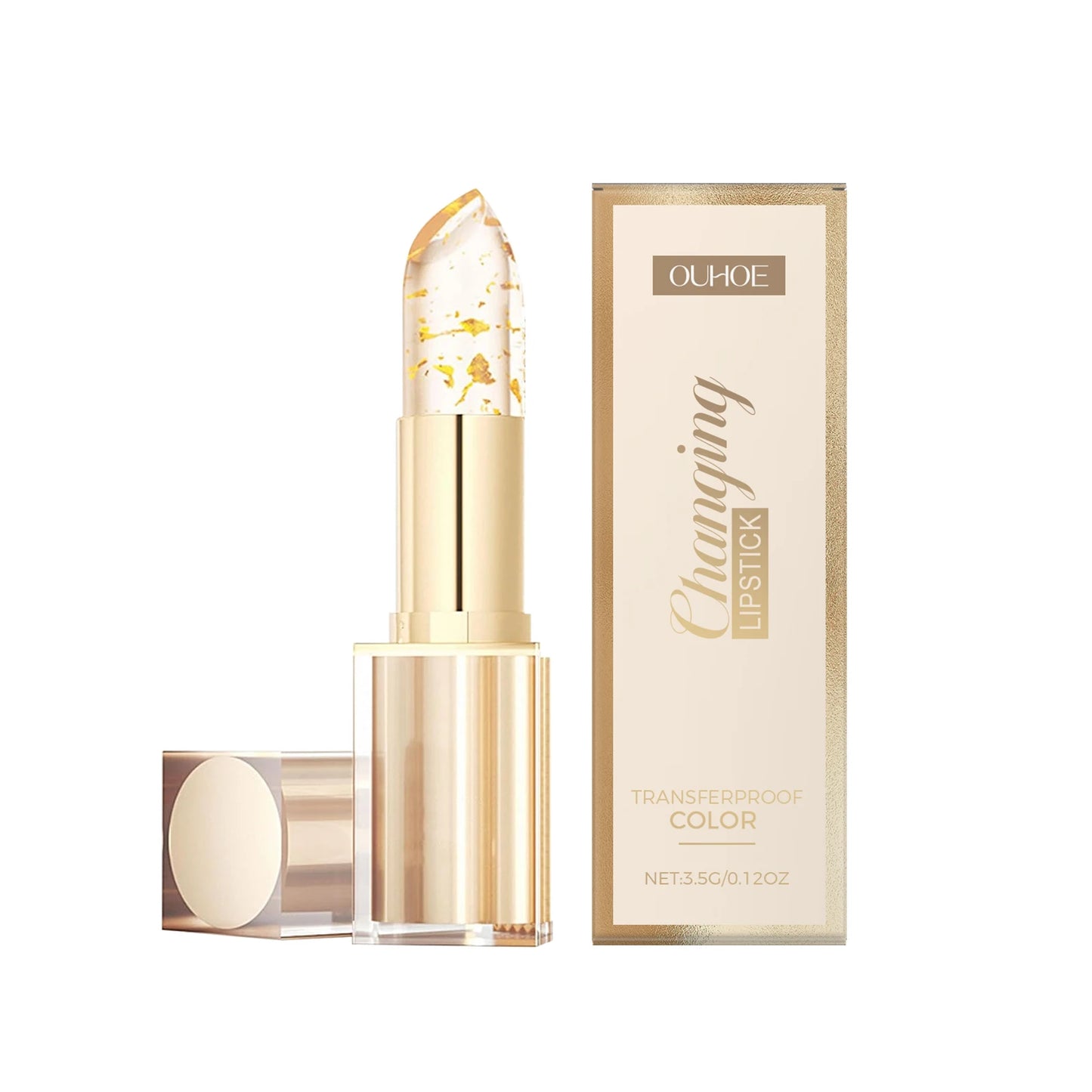 Ouhoe Gold Foil Color-Changing Nourishing Lipstick | Glossy Lips