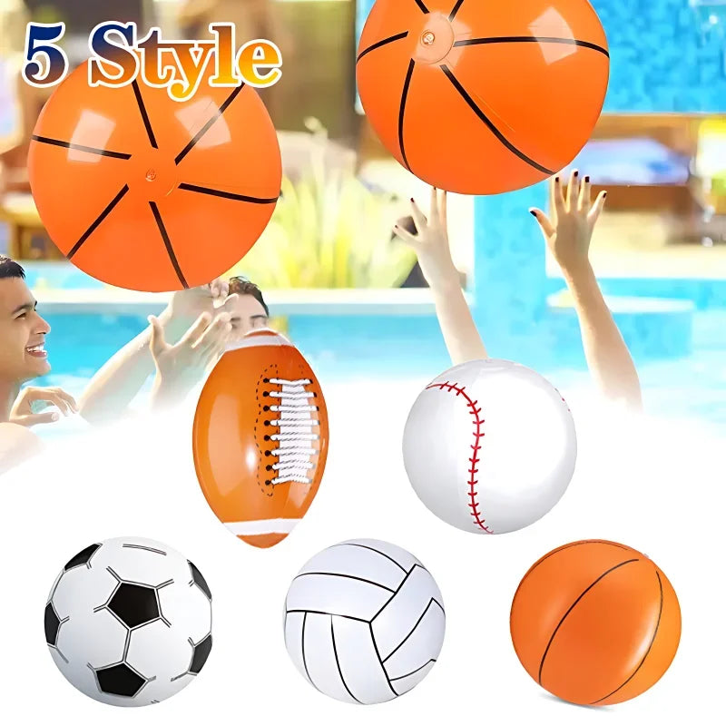Inflatable Sports Balls Set – Football Basketball Baseball Party