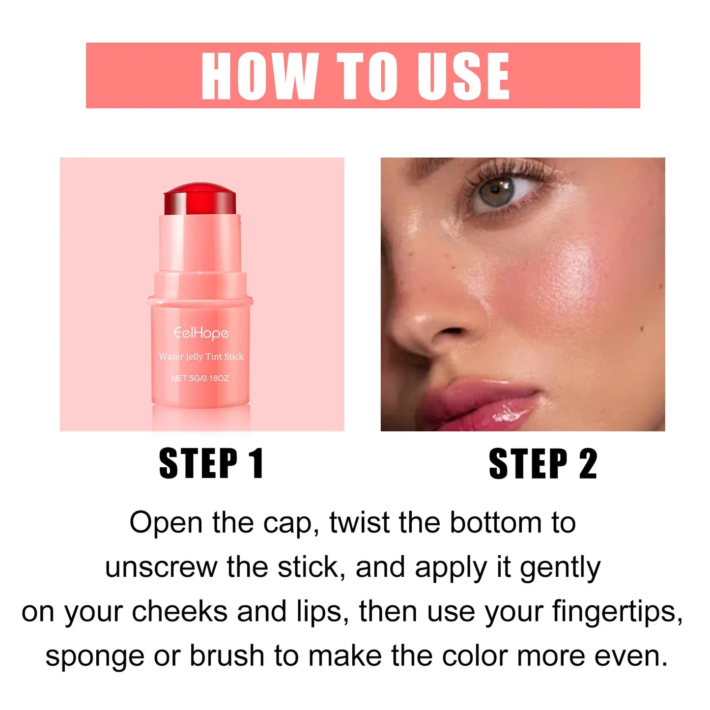 Eelhope 3-in-1 Milk Jelly Tint Blush & Lip Stick | Matte Finish