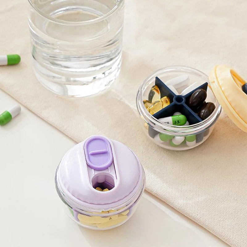 4 Grids Small Pill Cases Organizer Box Weekly Travel Pill Organizer Portable Pocket Pill Case Holder Plastic Container Box Peaceful Pleasures Health and Wellness
