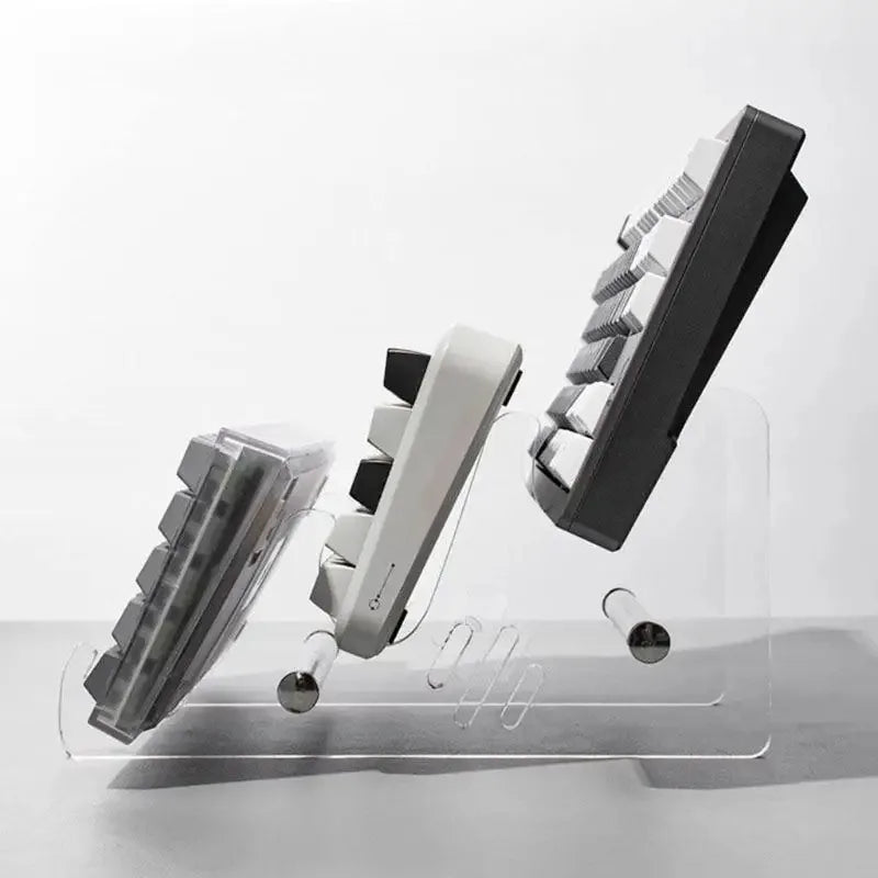 Acrylic Mechanical Keyboard Display Stand Transparent 2-Tier Keyboard Holder Storage Rack for Desk Organizer Gaming Keyboard Peaceful Pleasures Health and Wellness
