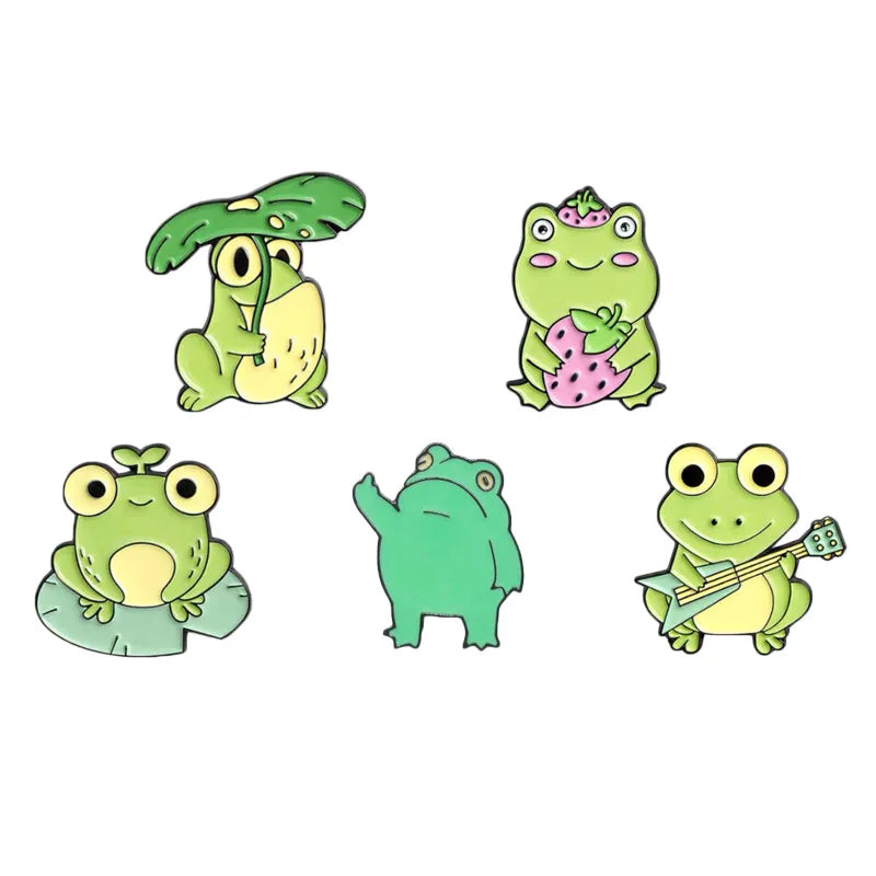Funny Frog Middle Finger Zinc Alloy Brooch | Cartoon Pin Badge