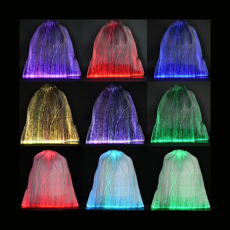 LED Fiber Optic Illuminated Backpack for Cycling & Travel