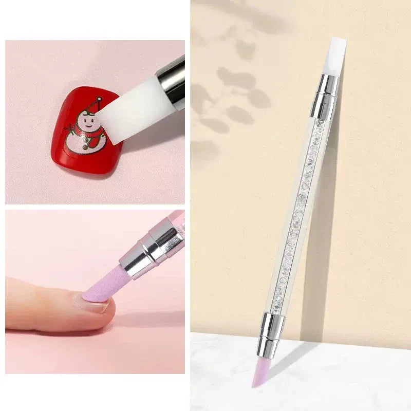 1 Pcs Double-Ended Multi-Functional Silicone Nail Pen with Quartz Cuticle Stick Dead Skin Remover Nail Polish Remover for Nail A Peaceful Pleasures Health and Wellness