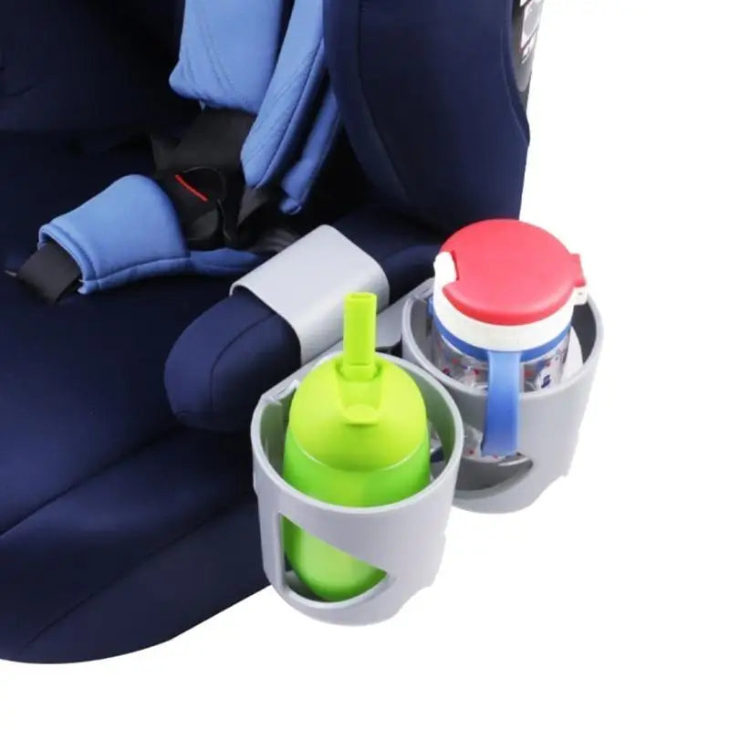 Double Slot Stroller & Car Seat Cup Holder – Nonslip Gray