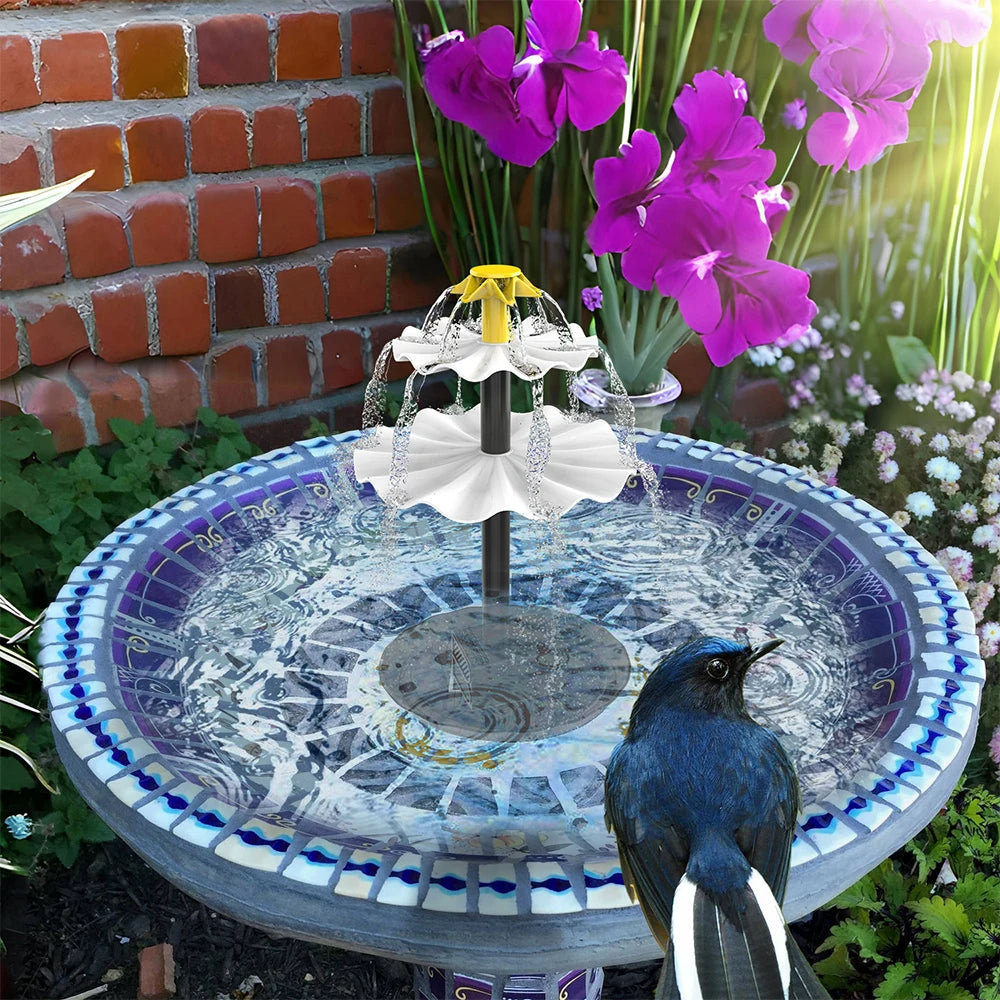 Solar Fountain Pump for Bird Bath with LED Lights Solar Powered Water Fountain Pump for Garden Pond Pool Fish Tank Aquarium Peaceful Pleasures Health and Wellness