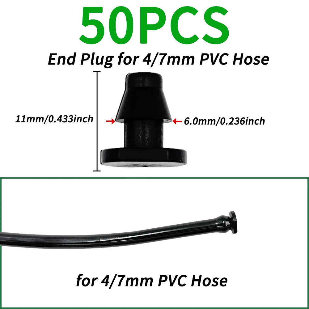 50pcs Barbed Connectors Irrigation Fittings Drip Irrigation Barbed Connectors 4/7mm Tubing Fittings for Flower Pot Garden Lawn Peaceful Pleasures Health and Wellness B-50pcs