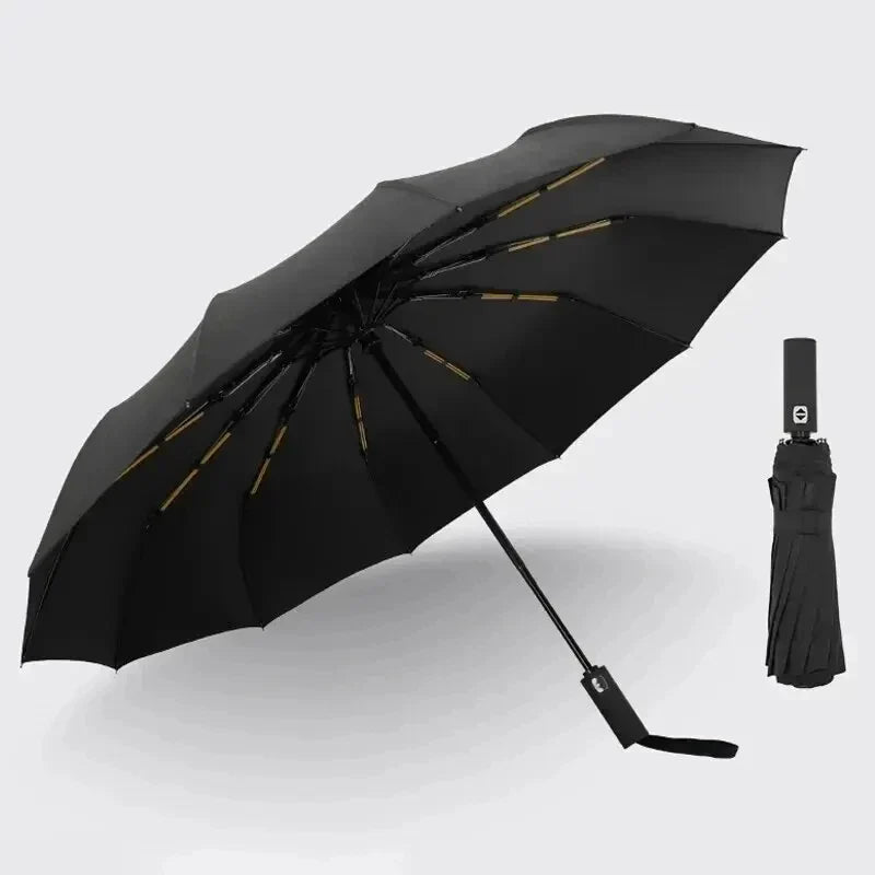 12-Rib Auto Folding Umbrella – UV Blocking & Windproof
