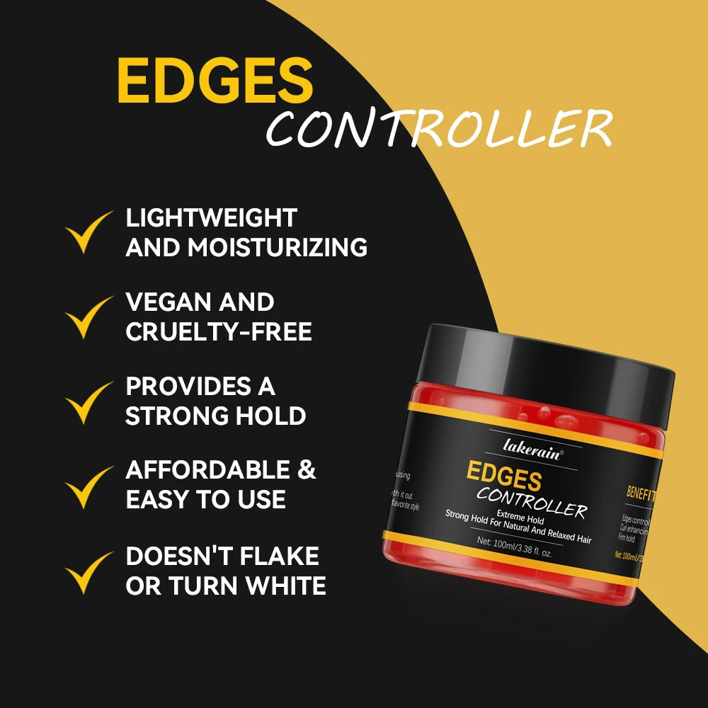 Edge Control Strong Hold Hair Gel Thick Edges Styling Gel Non-Greasy Non-Flaking No White Cast Long Lasting Supports All Hair Ty Peaceful Pleasures Health and Wellness