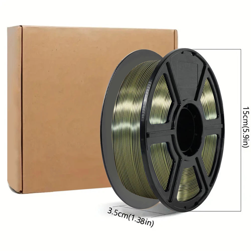 Two-Color Silk PLA Filament 1.75mm Bronze Black 250g Spool
