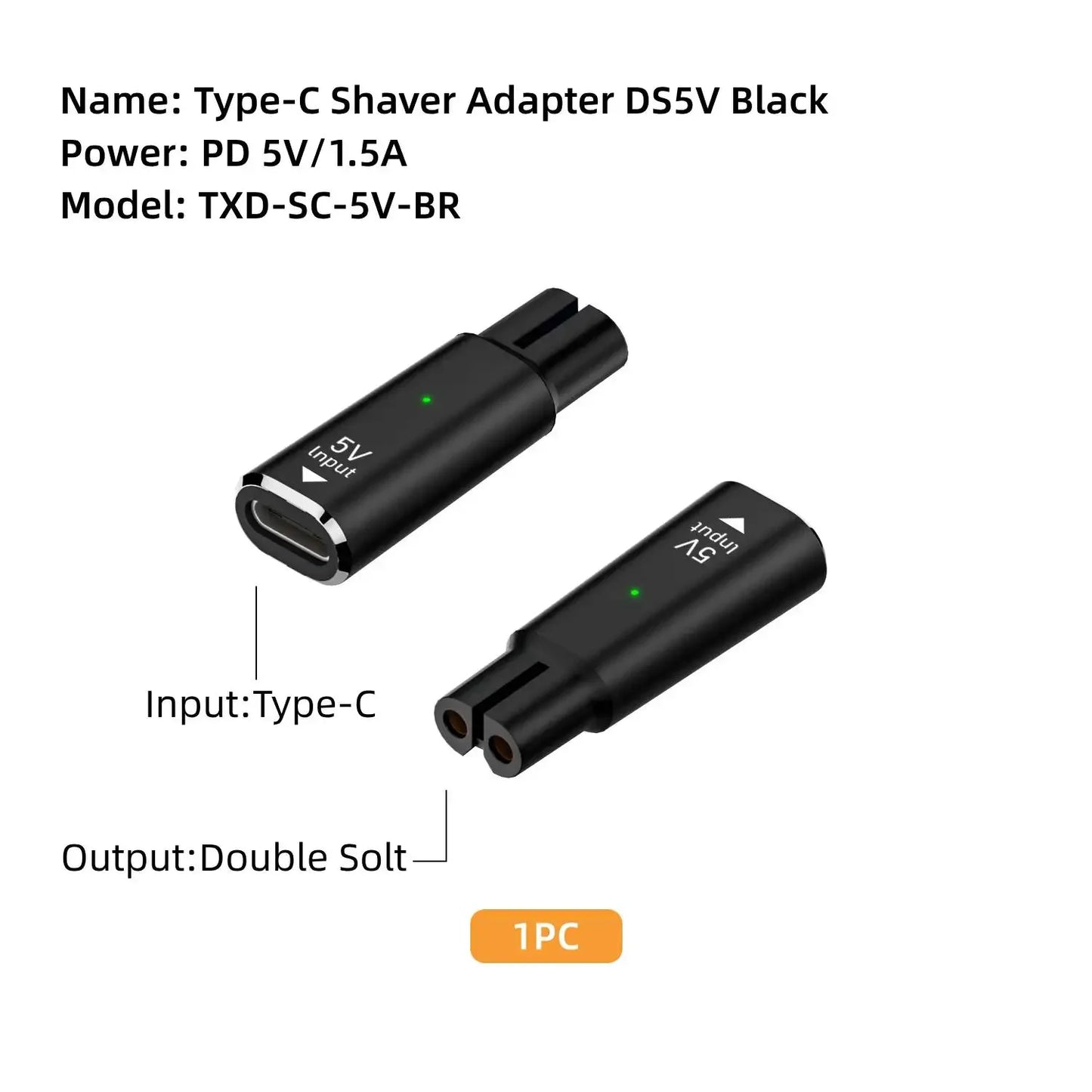 USB-C Adapter for Philips OneBlade QP2724 QP2834 QP4530 Shaver