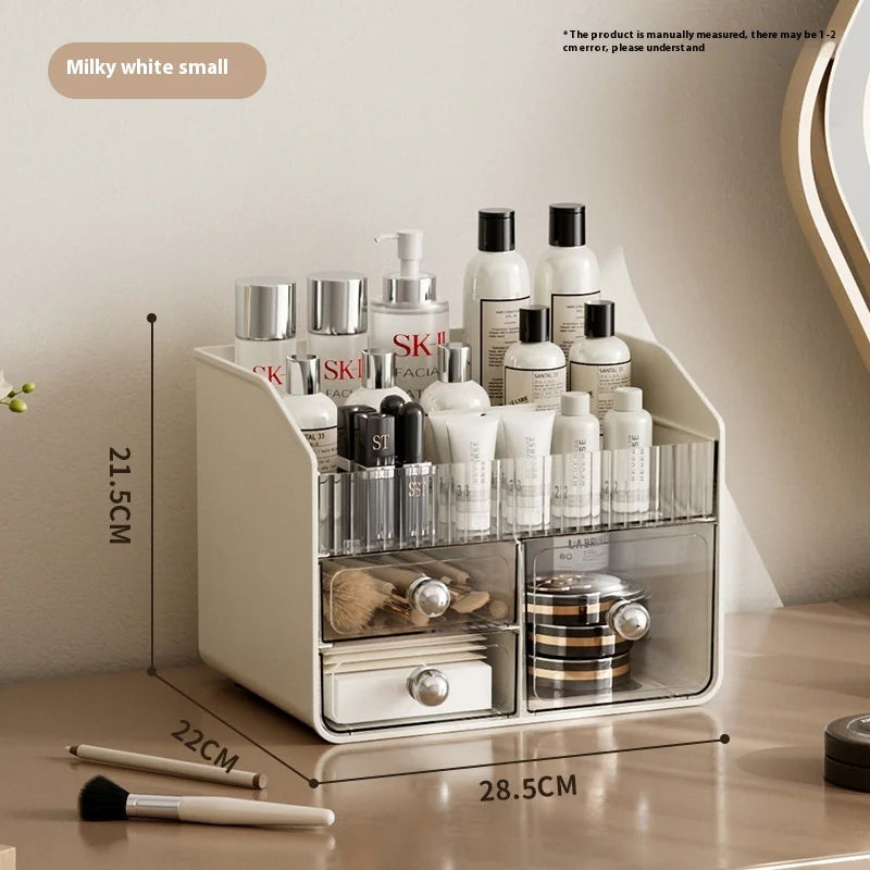Elegant 3-Tier Transparent Makeup Organizer - Spacious Desktop Drawer Storage for Skincare Masks Beauty Tools, Chic Vanity Shelf Peaceful Pleasures Health and Wellness S