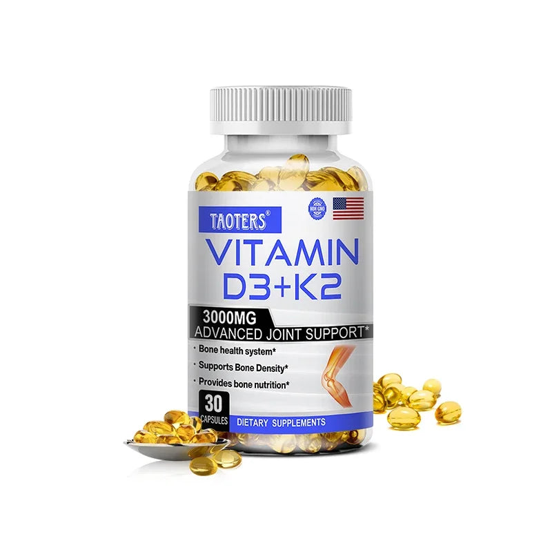3000 mg Vitamin D3 and K2 Calcium Supplement Peaceful Pleasures Health and Wellness 30 count-1 bottle