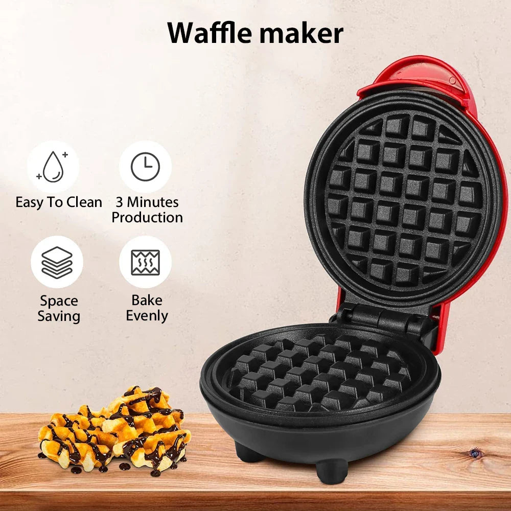 URGGU 350W Mini Waffle Maker – Non-Stick Pancake & Bubble Egg