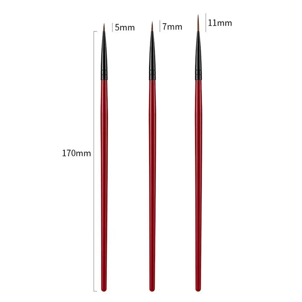 3-Piece Nail Art Liner Brush Set – Fine Striping & Detail Painting Brushes for UV Gel & Acrylic Nails Peaceful Pleasures Health and Wellness