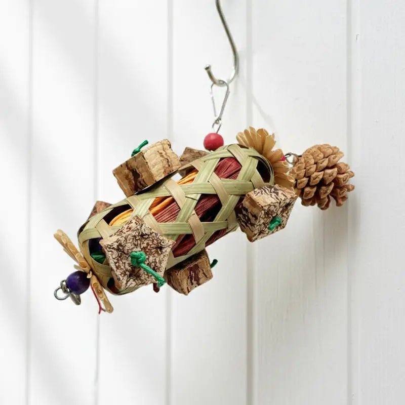 Parrot Foraging Chew Toy – Natural Wood Bird Enrichment Toy Bird Foraging Toy Peaceful Pleasures Health and Wellness