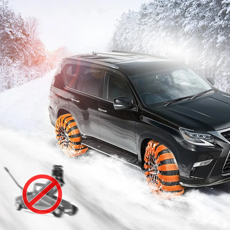 Car Snow Chains Winter Emergency Anti Slip Thickened Rubber Car Tire Anti-skid Chain General Purpose for Sedan SUV Vehicle Peaceful Pleasures Health and Wellness