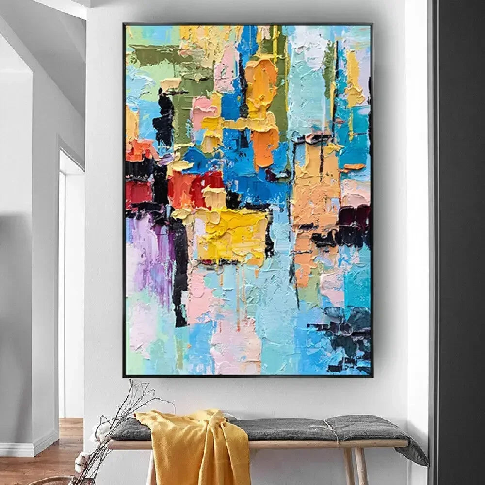 Large Beige Brown Abstract Canvas Wall Art | Living Room Decor