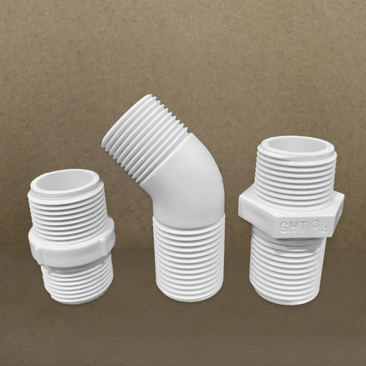 10-Pack 3/4 NPT x 3/4 GHT Double-Threaded PVC Pipe Adapter
