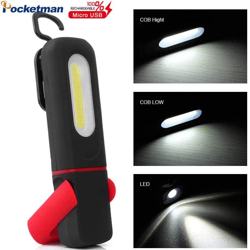POCKETMAN COB LED Work Light | 3 Modes, Magnetic, Rechargeable
